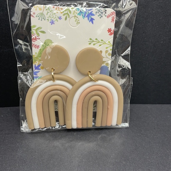 Clay Polymer Rainbow Earrings - Picture 4 of 4